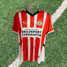 Squad Multi Signed PSV Eindhoven 2024-25 Champions Football Shirt COA**