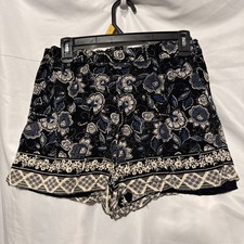 Womens Shorts Floral Women  s Pull On Elastic Waist Stretch Size L