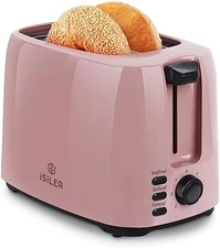 iSiLER 2 Slice Toaster, 1.3 Inches Wide Slot Bagel Toaster with 7 Shade Settings