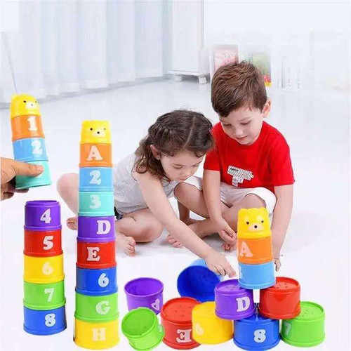 9 Pcs Joy Cup Stacking Toy Set Baby Toddler Learning Toys Building Stacking Cups