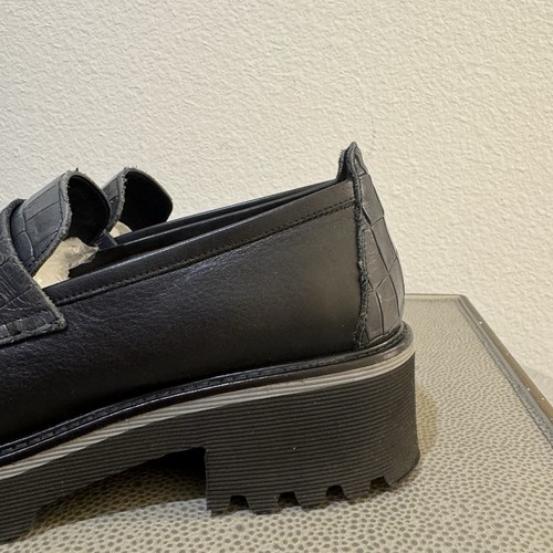 M. Gemi Handmade Elsa Croco Printed Loafers-Size 39 Black Grey - Picture 12 of 18