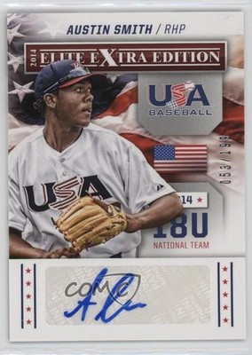 2014 Elite Extra Edition USA Baseball 18U Signatures /199 Austin Smith Auto 7eo