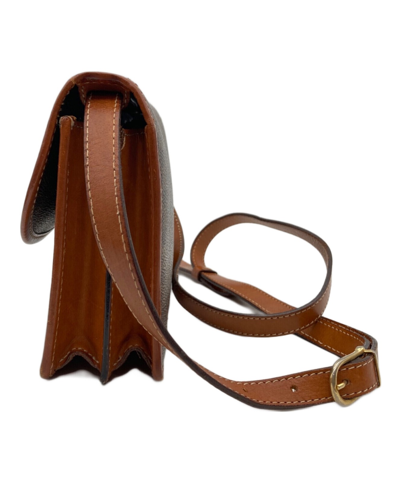 CELINE Flap Mini Shoulder Bag Triomphe Macadam PVC Brown Vintage Auth From Japan — image 11