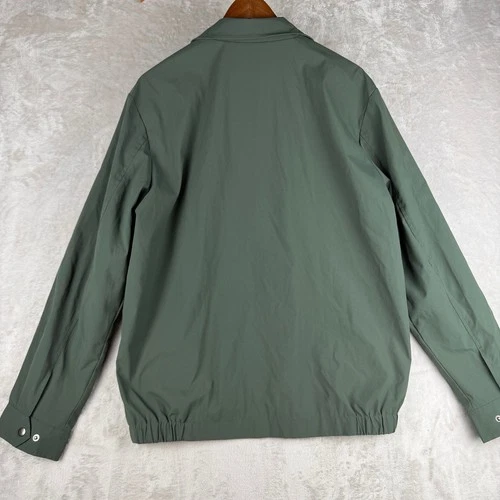 Outdoor Jacket Mens Medium Green Full Zip Racing Style Windbreaker CAB Patch image 3