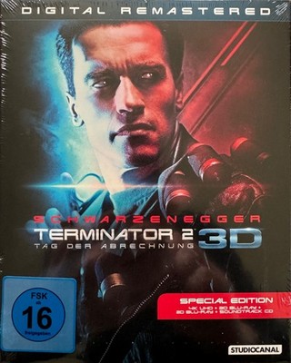 Terminator 2 Special Edition: 4K UHD, 2D & 3D Blu-ray, Soundtrack CD, neu & ovp!