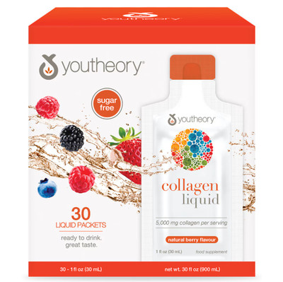 Youtheory Collagen Liquid Natural Berry, 30 Stück