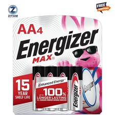 Energizer MAX AA Batteries Double A Alkaline Batteries 4-Pack NEW Exp 12/2036