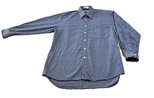Christian Dior SZ 16 32/33 Mens Navy Long Sleeve Button Up Shirt,Workwear,Casual