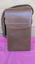 Brown Leather Soft Camera Carry Case with Shoulder Strap, Universal Fit