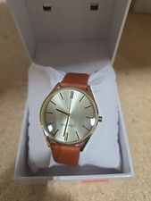 Nine West Women's Japanese Quartz Dress Watch with Faux Leather Strap, Brown, 18