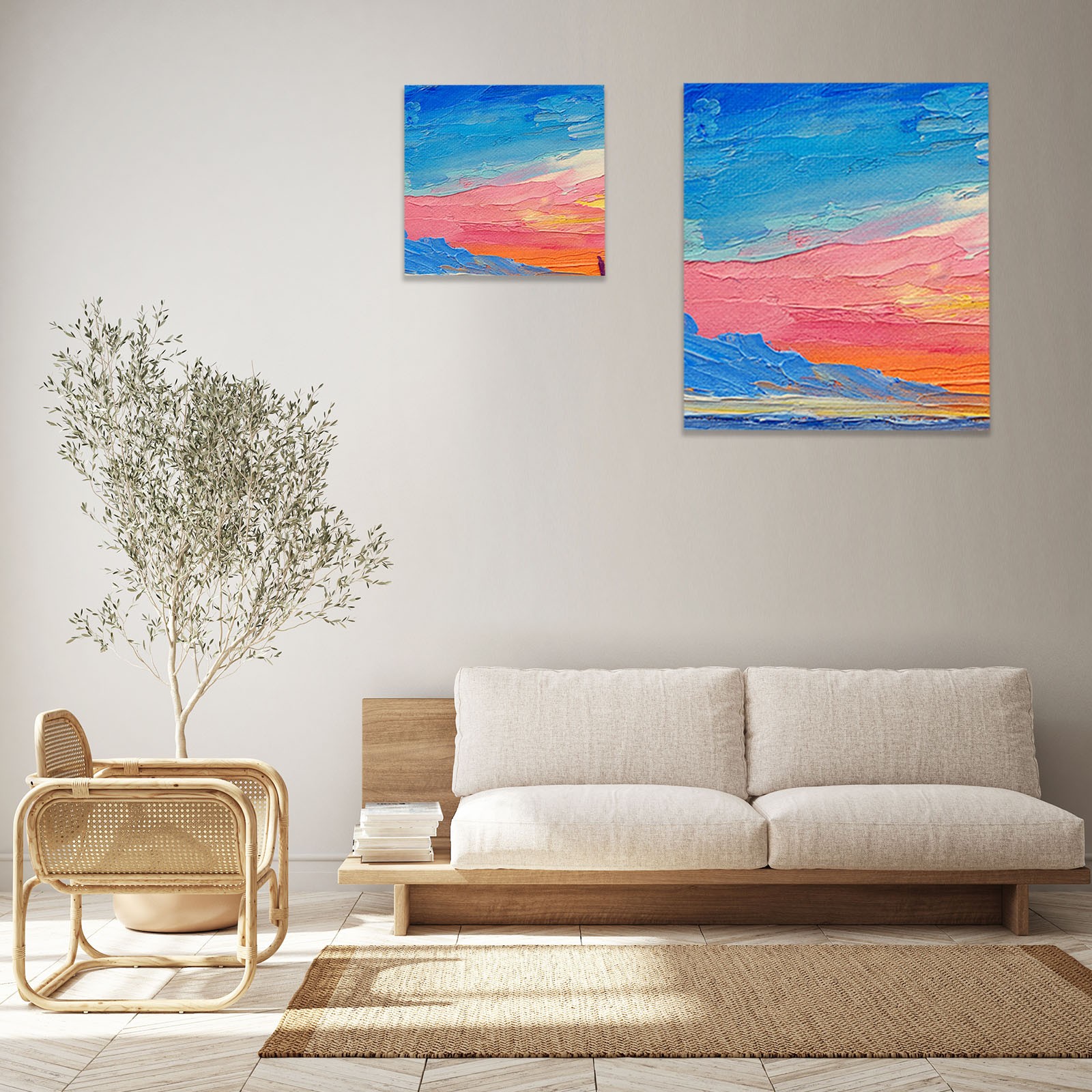 Wood Panels Board, 2 Set Unfinished Round Wood Canvas Boards