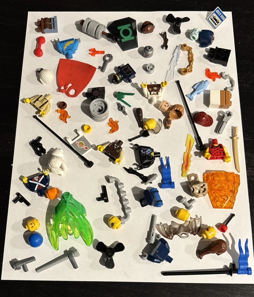LEGO BULK MINIFIGURE PARTS ACCESSORIES.   AS IS.  ALL PCS YOU SEE.   CLEAN! - Image 2 of 4