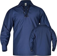 Jacobite Shirt for Men Scottish Ghillie Kilt Shirt Long Sleeve Lace Up Medieval