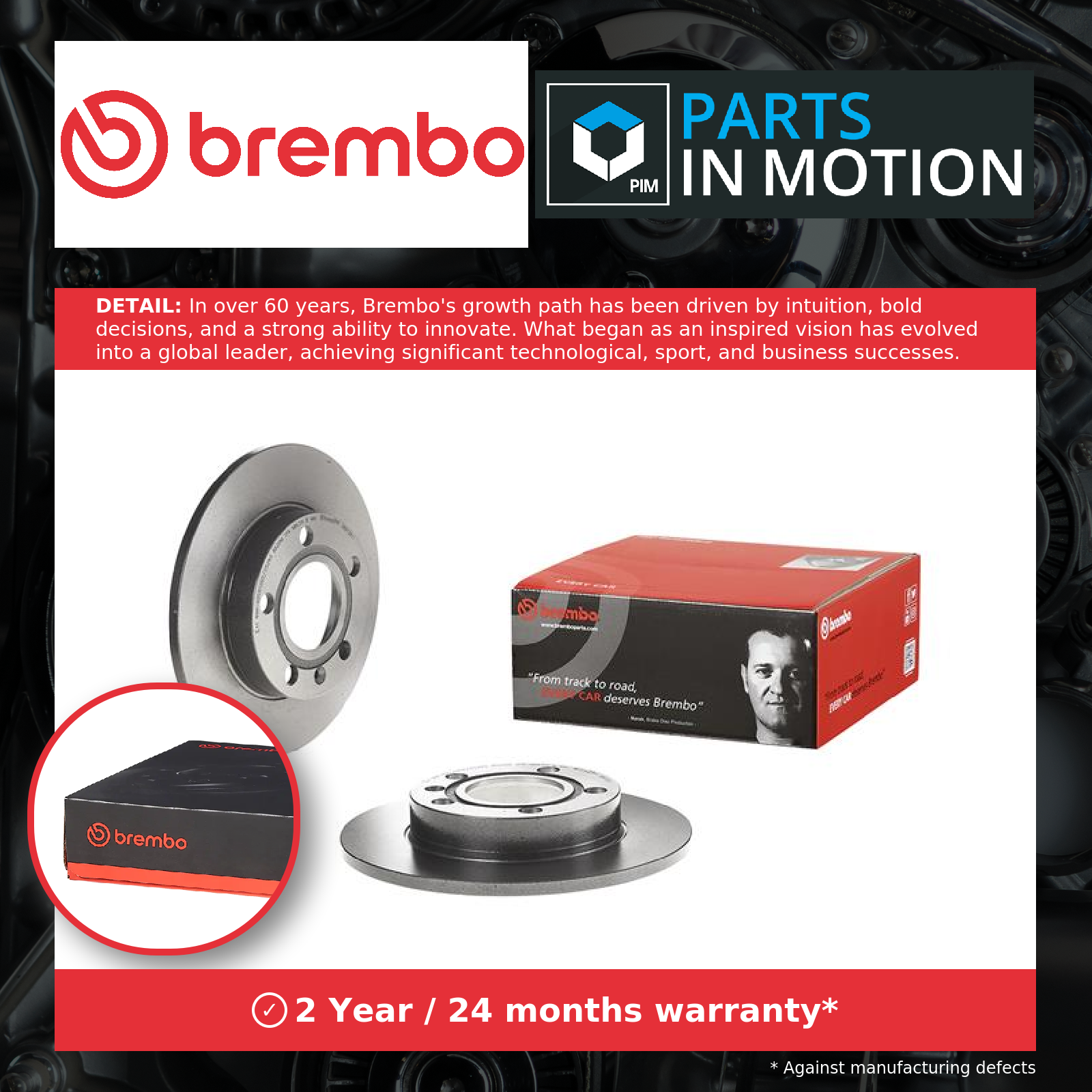 2x Brake Discs Pair Solid fits AUDI A4 B6, B7 2.0 Rear 00 to 09 245mm Set Brembo - Image 13