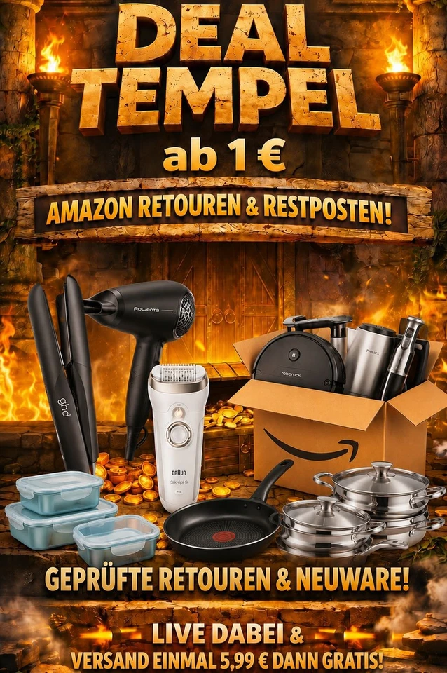 Amazon Retouren und Restposten Neuware LIVE ab 1 Euro Mega #tempeldeals