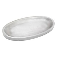 Kerzenteller Oval 12X6Cm Aluminium Silber Teller Matt Untertasse Tischdekoration