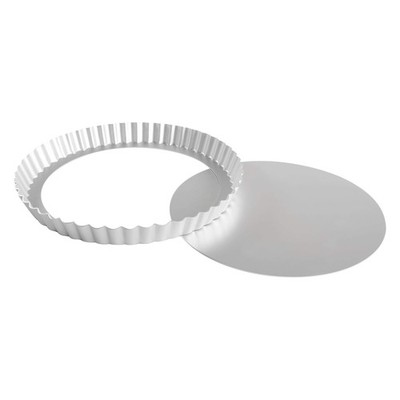 Fat Daddio's PFT-95 Round Fluted Tart Pan, 9.5 x 1 Inch x 1 Inch, Silver