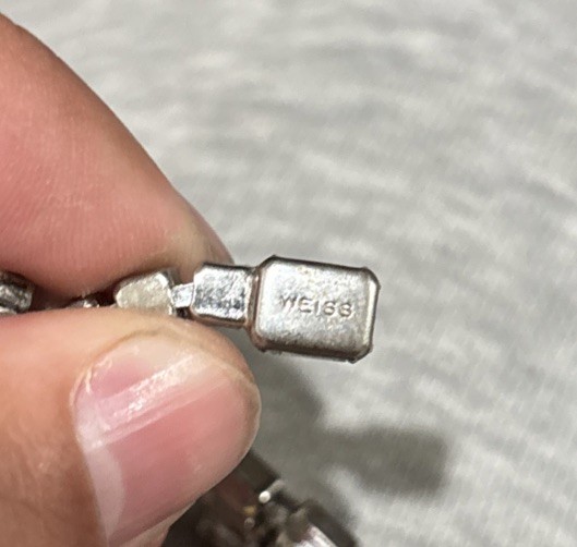 Vintsge Signed Weiss Clear Rhinestone Necklace Br… - image 7