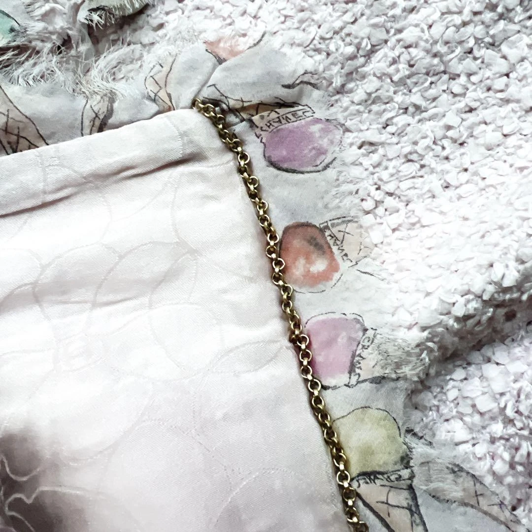 Chanel giacca sciarpa seta gelato tweed