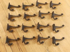 16 PCS Cast Iron Vintage Style Coat Hooks Hat Rack Hall Tree Forged Black Rustic