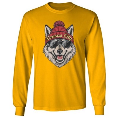 Cool Wolf Support Kansas Design - Fans Gift Long Sleeve Tshirt