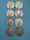 Lot (8) Standing Liberty Quarters 1927,1928,1929,1930 P-D 90% Silver Estate Sale