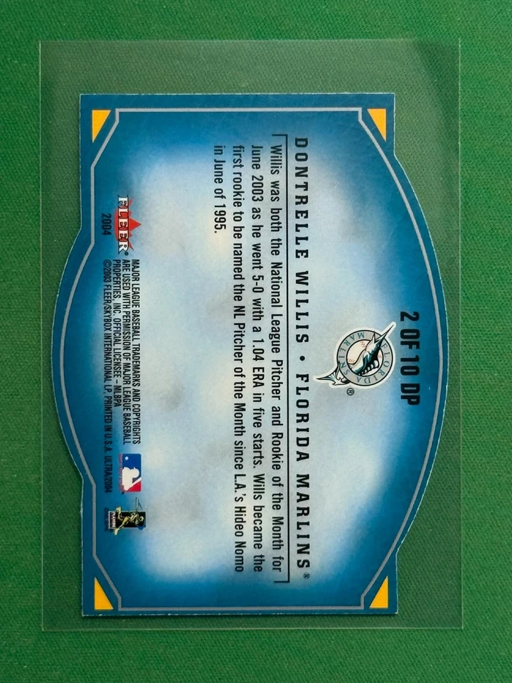 2004 Fleer Ultra 棒球钻石生产商模切 #2DP Dontrelle Willis — 第 2/2 张图片
