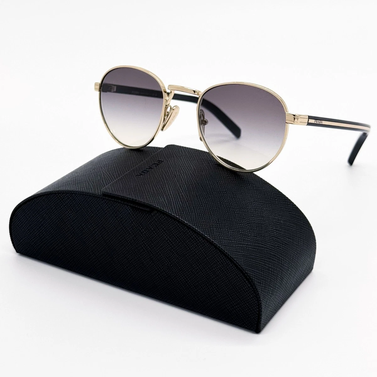 PRADA Gold Round Sunglasses for Women for sale | eBay display picture 1