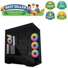 Elegant V100 ATX PC Case with 4 Pre-Installed ARGB Fans  Display Platform