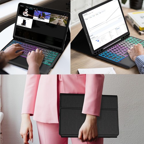 for Samsung Galaxy Tab S10 FE/S9 FE 10.9"/S9 11" Keyboard Case 3 Zone 7 Color... - Picture 6 of 6