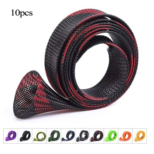 10Packs Fishing Rod Sock Covers Braided Mesh Pole Protector Sleeve Fish Tool - Picture 2 of 10