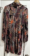 Free People All Dolled Up Long Sleeve Open Back Turtleneck Mini Dress Size med