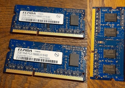 Elpida PC3-10600S-9-10-B2 2GB 1Rx8 Memory RAM ++ 2 Stück