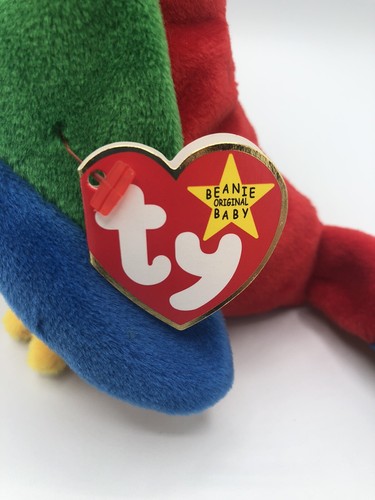 Ty Beanie Babies Jabber Parrot 1998 PE Pellets VTG 90s Baby Stuffed Animal Toy - Picture 13 of 17