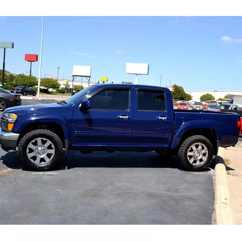 Window Visor Sun Rain Guard for Chevy Colorado Crew Cab 2004-2012 Tape-on Smoke - Image 3 of 4