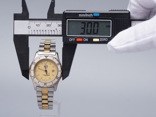TAG Heuer 974.015 Quartz 30mm Two-Tone Dive Watch Champagne Dial Luminous - Picture 4 of 20