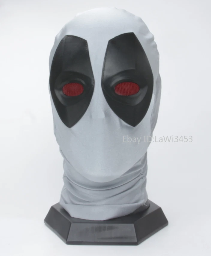 2023White Grey Deadpool Mask Cosplay Costume Comic Spandex Halloween Mask Prop - Image 3 of 3