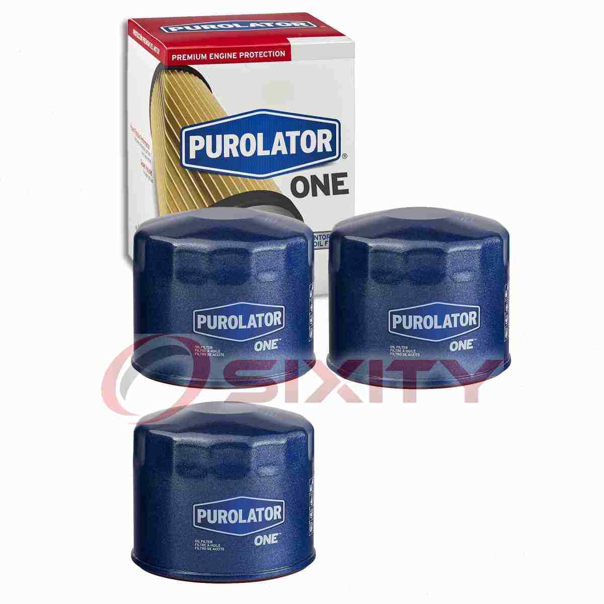 3 pc PurolatorONE PL15313 Engine Oil Filters for Oil Change Lubricant sy