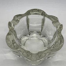 Vintage Glass Ashtray Three Cigarette Slots