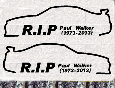 2x Paul Walker Auto Aufkleber Set Car Sticker  Fast and Furious RIP 