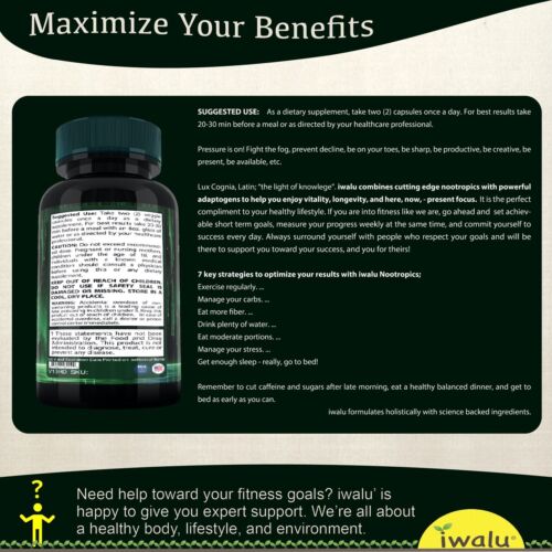 Best Focus Energy Performance Pre Workout Stimulants Energy Pills Mood Boost USA - Picture 7 of 12