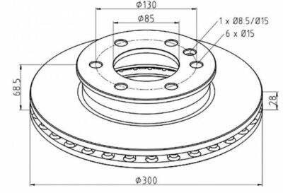 2x 016.271-00A Bremsscheibe Ø 300 passend für MERCEDES-BENZ