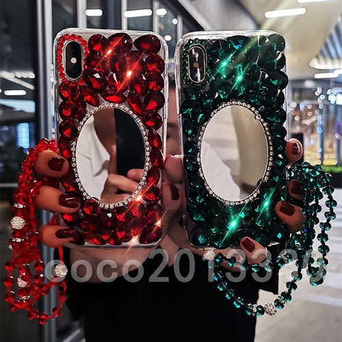 For iPhone 14 Plus Case,Bling Sparkle Mirror Rhinestone Phone cover & neck strap - Picture 3 of 17