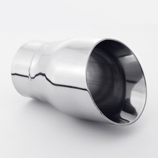 2.5 Inch Id 3.5 Out Dual Wall Polished Angle Cut Stainless Steel Exhaust Tip