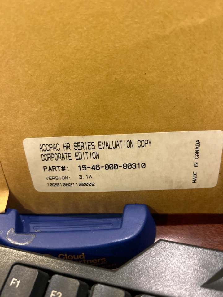 NEW. NEVER USED .ACCPAC HR Series . Corporate Edition v3.1 Evaluation Copy. NFR. - Image 3 of 4