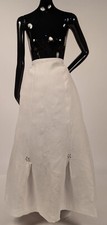 FULL VOLUME EDWARDIAN WHITE LINEN SKIRT W EYELET DETAILS