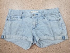 Bullhead Junior Womens Size 3 Low Rise Shorts Blue Striped