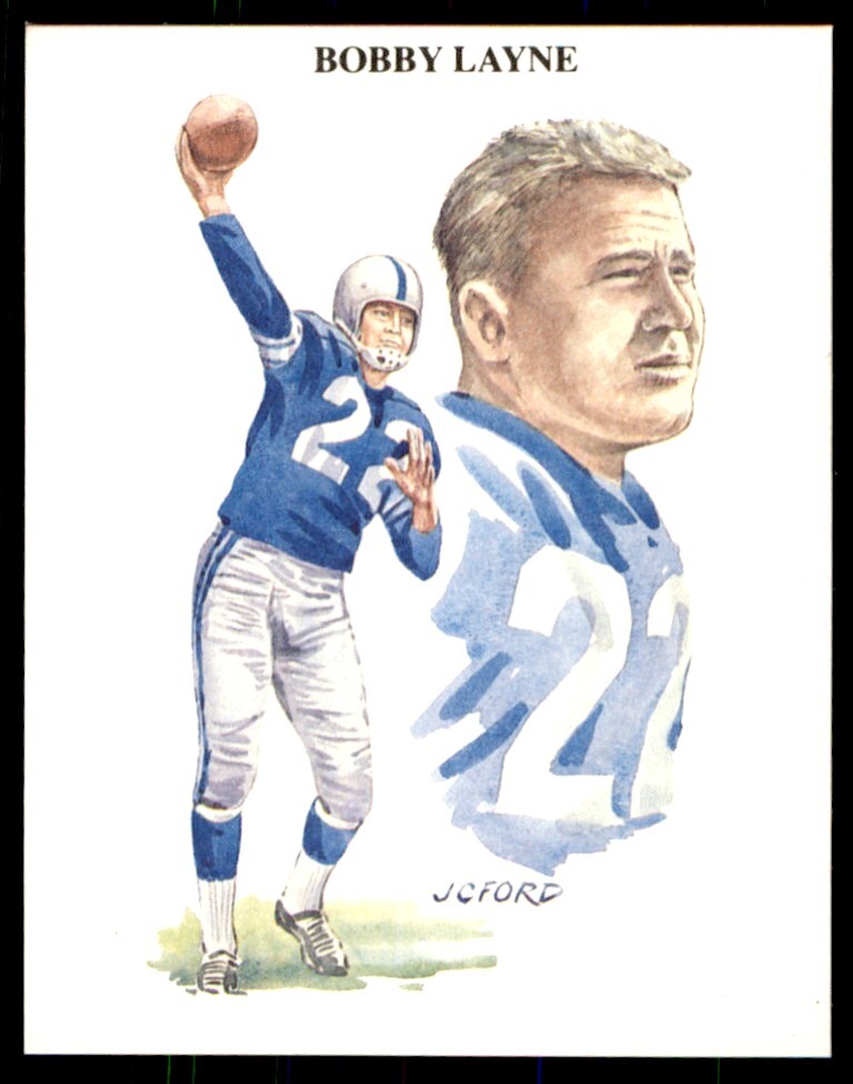 1989 ALL TIME GREAT QUARTERBACKS BOBBY LAYNE DETROIT LIONS #6H UK
