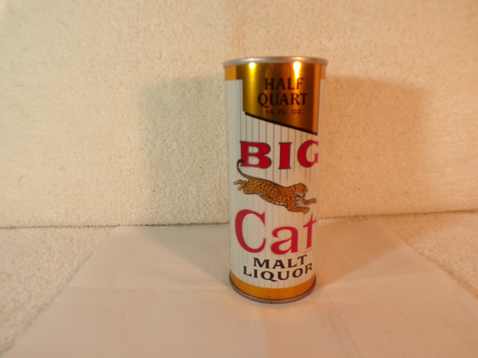 Big Cat Malt Liquor 16 oz. tab top. Excellent clean. See description