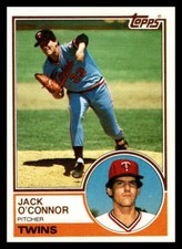 1983 Topps Jack O'Connor #33 Minnesota Twins   FREE SHIPPING